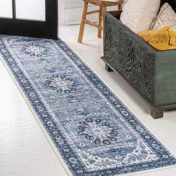 Asa Ornate Medallion Washable Area Rug